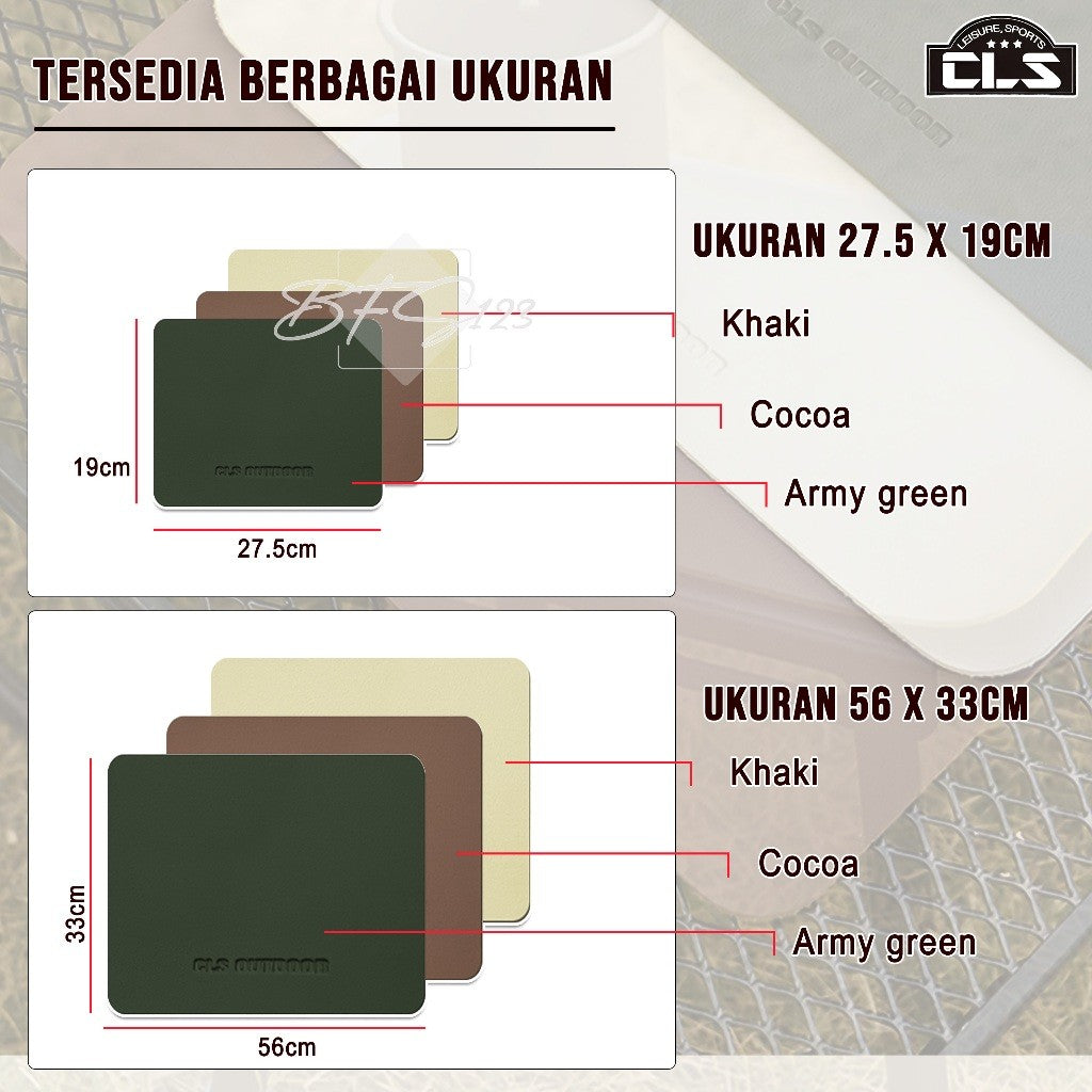 Alas Meja Masak Camping Table Mat PU Leather Material