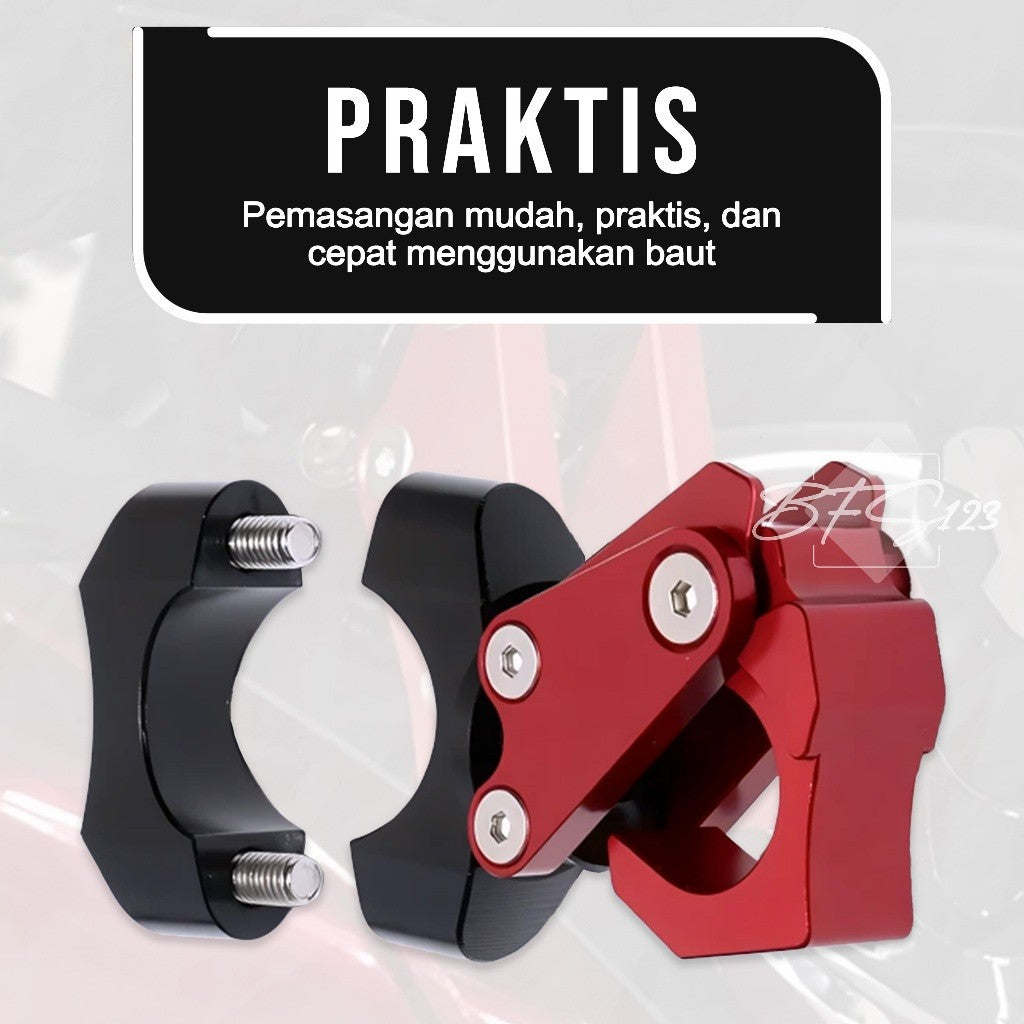Gantungan Hook Barang Motor Stang PCX Scoopy Model Lipat CNC Alumunium Aloy Cantolan Barang Motor Stang