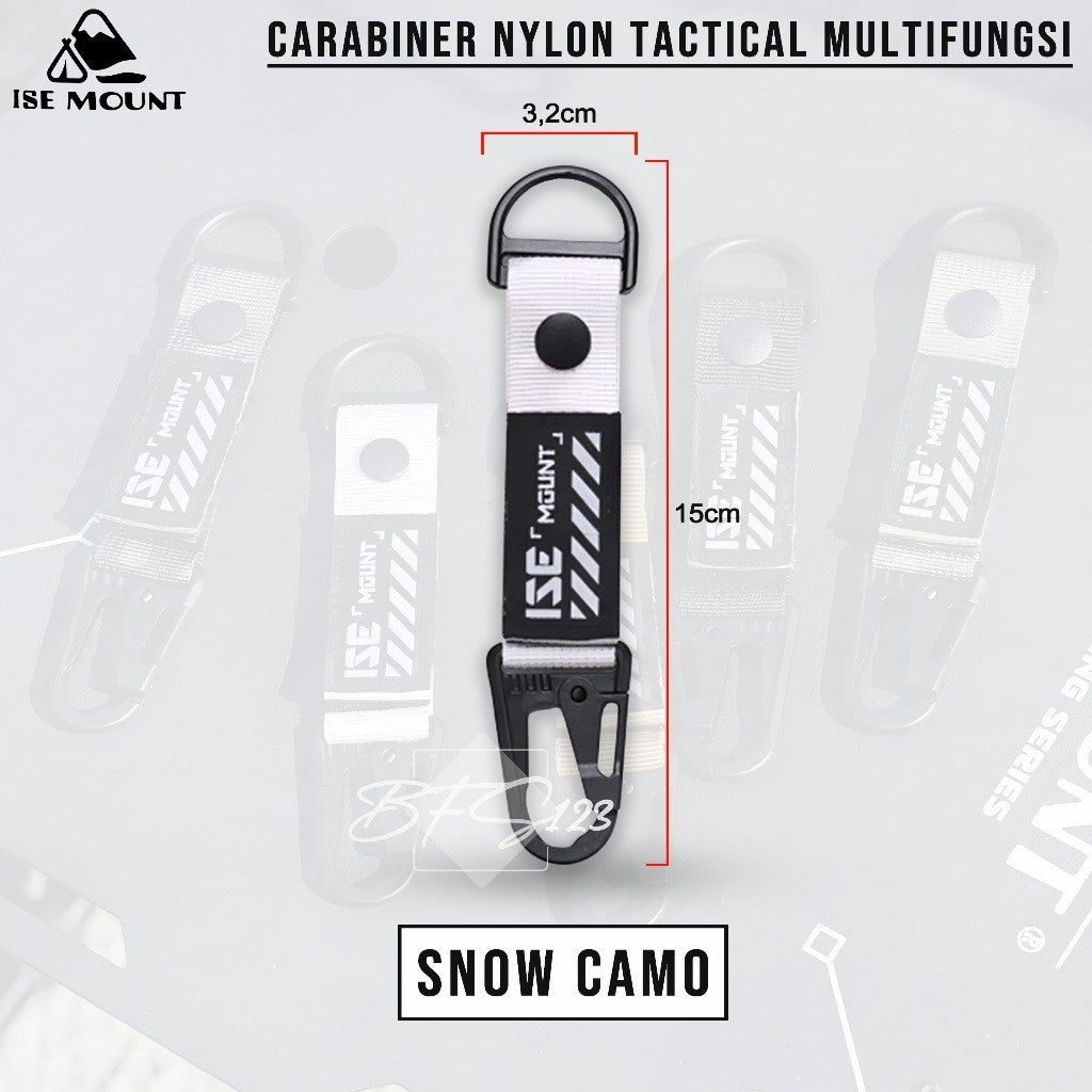 Gantungan Keychain Gesper Gantung Tactical Nylon Belt Backpack Hanging Buckle Quickdraw Carabiner ISE MOUNT
