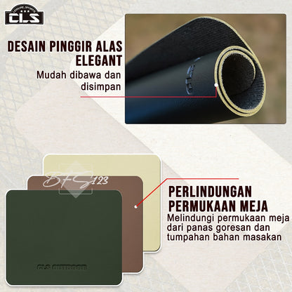 Alas Meja Masak Camping Table Mat PU Leather Material