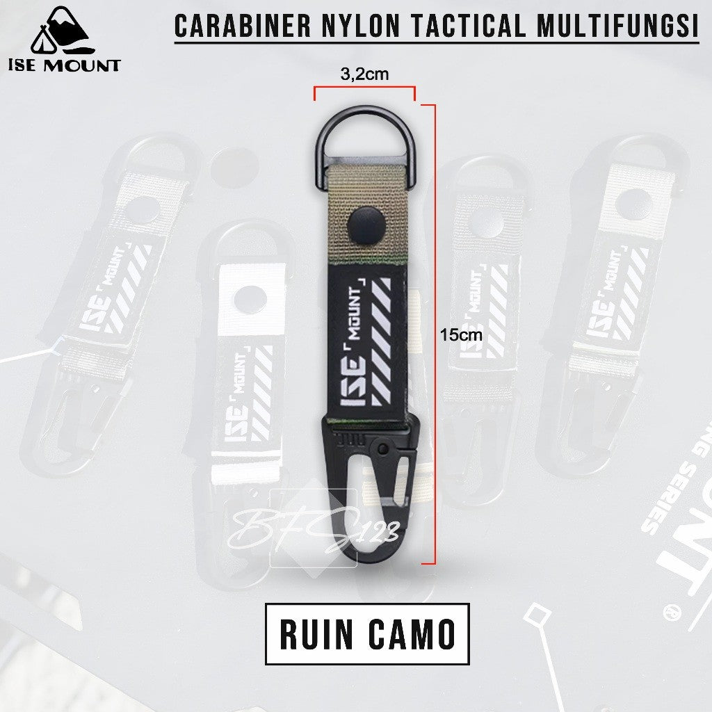 Gantungan Keychain Gesper Gantung Tactical Nylon Belt Backpack Hanging Buckle Quickdraw Carabiner ISE MOUNT