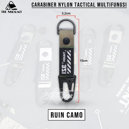 Gantungan Keychain Gesper Gantung Tactical Nylon Belt Backpack Hanging Buckle Quickdraw Carabiner ISE MOUNT