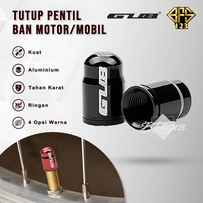 Pentil Ban Sepeda GUB Aluminium Aloy Motor Mobil 1 Set Isi 2 Pcs
