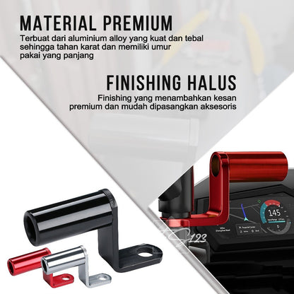 Bracket Spion Motor Lampu Senter Holder HP Aluminium Aloy