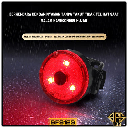 Lampu Belakang COB Bulat Sepeda Baterai Recharge USB-C