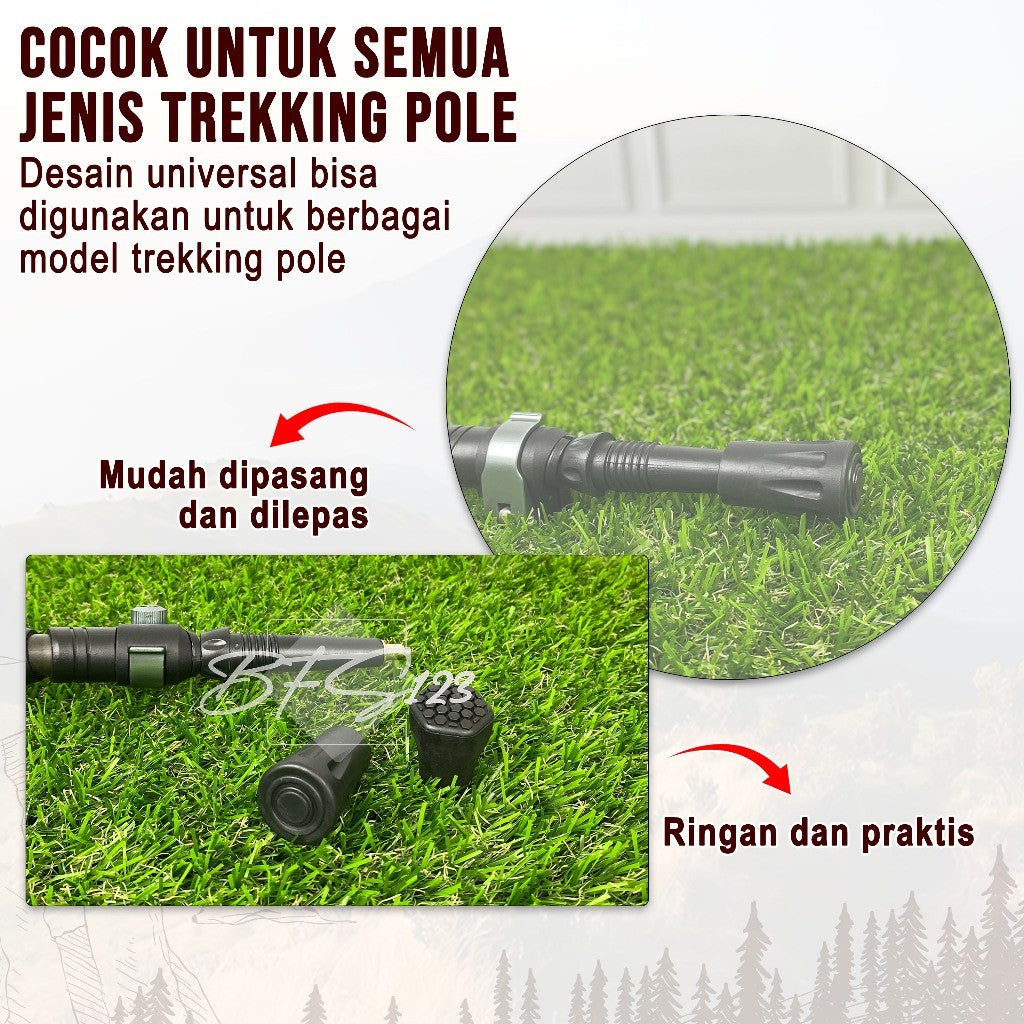 Tutup Karet Trekking Pole Anti Slip Outdoor