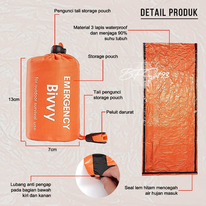 Emergency Termal Bivvy Sleeping Bag Survival Kit Blanket Ultralight