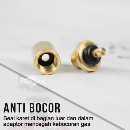 Adaptor Gas Hicook to Canister Material Tembaga