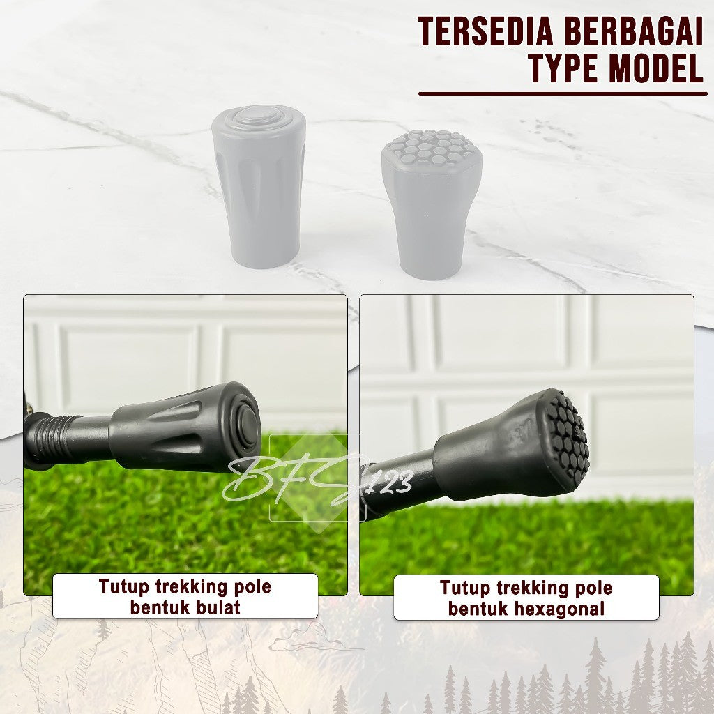 Tutup Karet Trekking Pole Anti Slip Outdoor