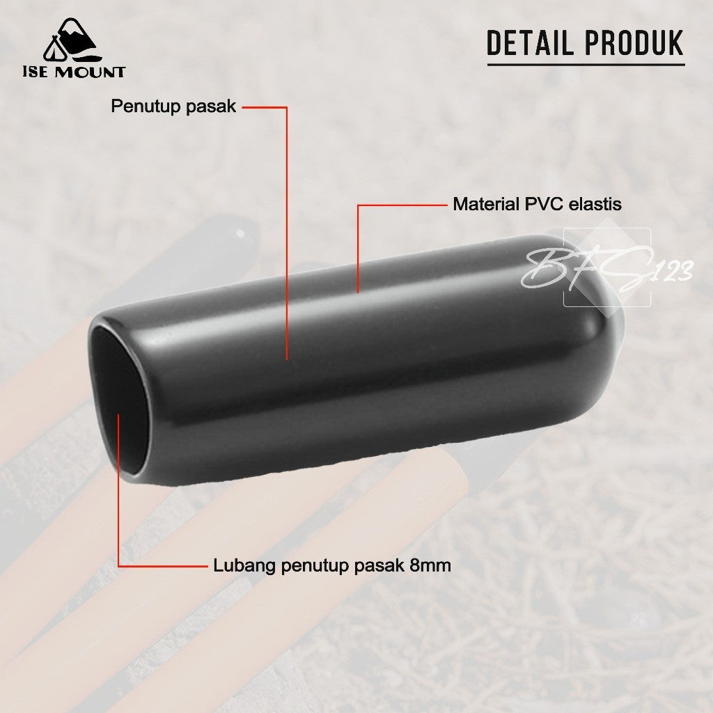 Tutup Karet Pelindung Pasak Tenda Panjang 2,6 Cm Diameter 8 MM ISE Mount