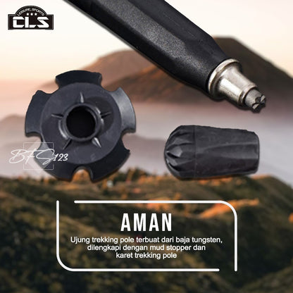 CLS Trekking Pole Aluminium Aloy 7075 Telescopic Ultralight EVA Grip Handle Size 62-135 Cm