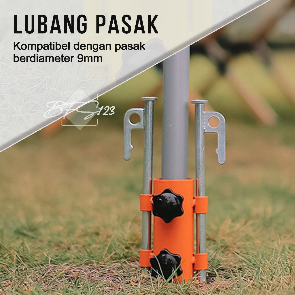 Pole Holder Pemegang Tiang Tenda Tiang Flysheet Stand Holder Tiang Model Drat Putar Material Steel ISE Mount