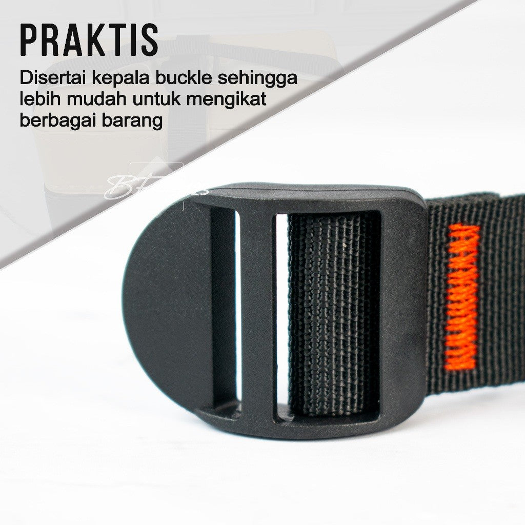 Tali Webbing 25 mm Panjang 1,5 Meter Free Kepala Buckle Tali Pengganti Tas Ransel Carrier