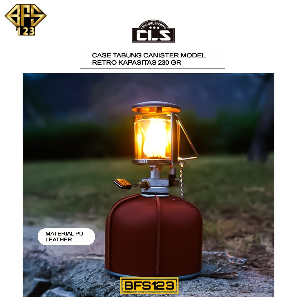 Cover Tabung Gas Canister Pelindung Anti Gores Model Retro Kapasitas 230 gr 450 gr Camping Hiking