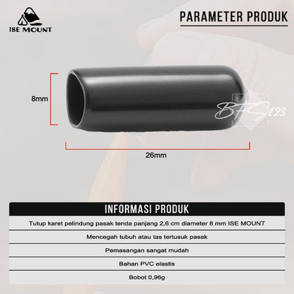 Tutup Karet Pelindung Pasak Tenda Panjang 2,6 Cm Diameter 8 MM ISE Mount