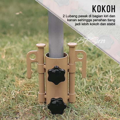 Pole Holder Pemegang Tiang Tenda Tiang Flysheet Stand Holder Tiang Model Drat Putar Material Steel ISE Mount
