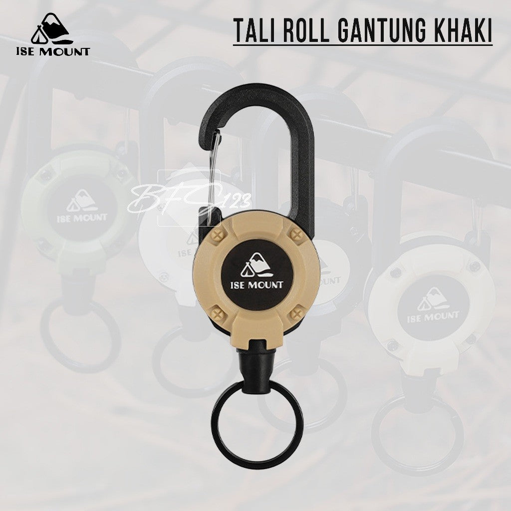 Tali Roll Gantung ID Card Panjang 50 Cm Tali Baja Hook Carabinner