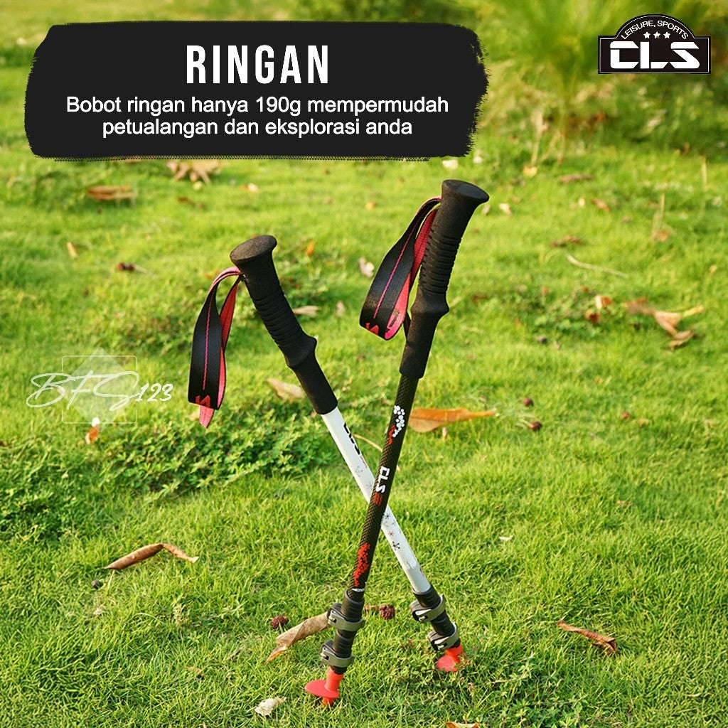 CLS Trekking Pole Carbon Fiber Telescopic Ultralight EVA Grip Handle Size 62-135 Cm