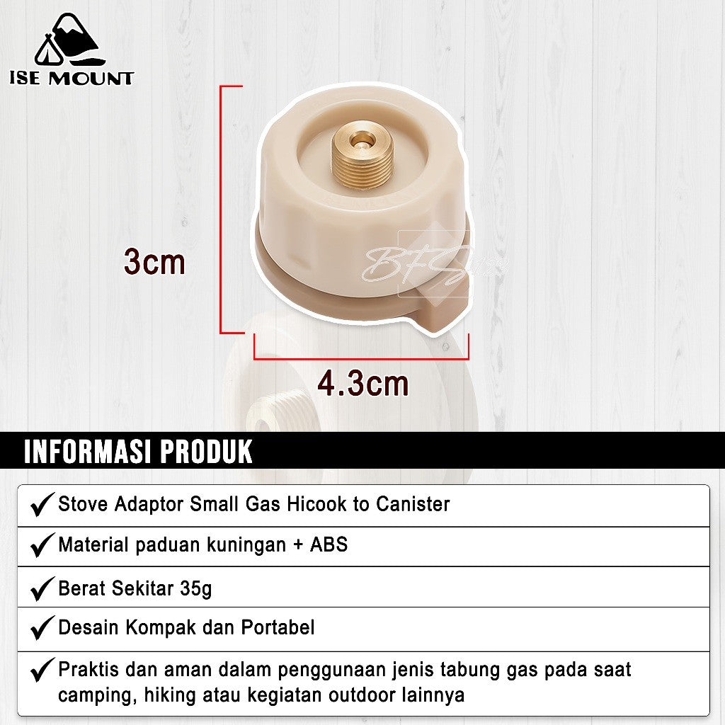 Stove Adaptor Small Gas Hicook to Canister Adaptor Kompor Gas Hicook New Model