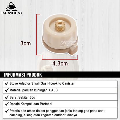Stove Adaptor Small Gas Hicook to Canister Adaptor Kompor Gas Hicook New Model
