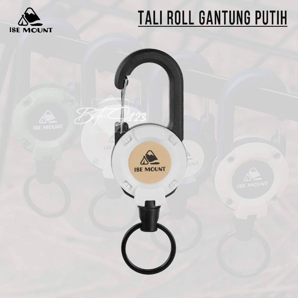 Tali Roll Gantung ID Card Panjang 50 Cm Tali Baja Hook Carabinner