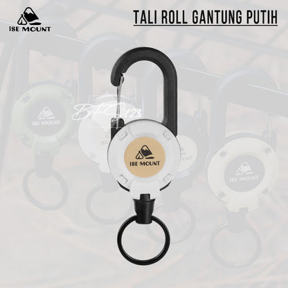 Tali Roll Gantung ID Card Panjang 50 Cm Tali Baja Hook Carabinner