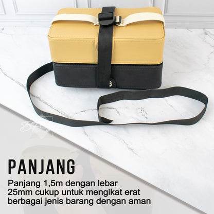 Tali Webbing 25 mm Panjang 1,5 Meter Free Kepala Buckle Tali Pengganti Tas Ransel Carrier