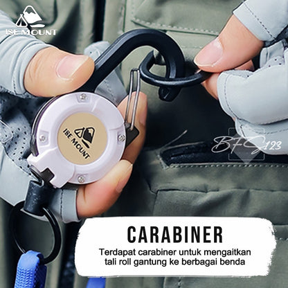 Tali Roll Gantung ID Card Panjang 50 Cm Tali Baja Hook Carabinner