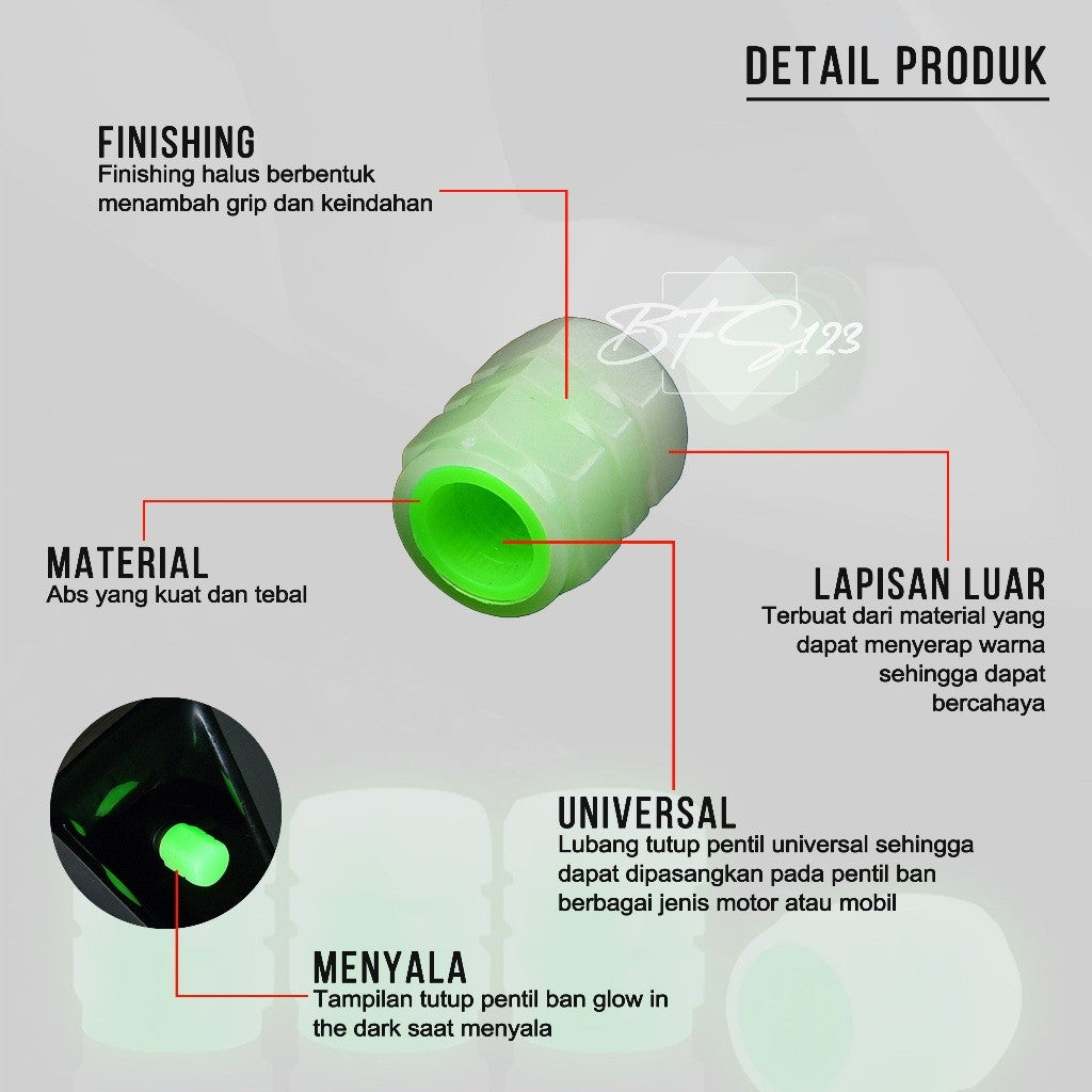 Pentil Ban Motor Mobil Glow In The Dark