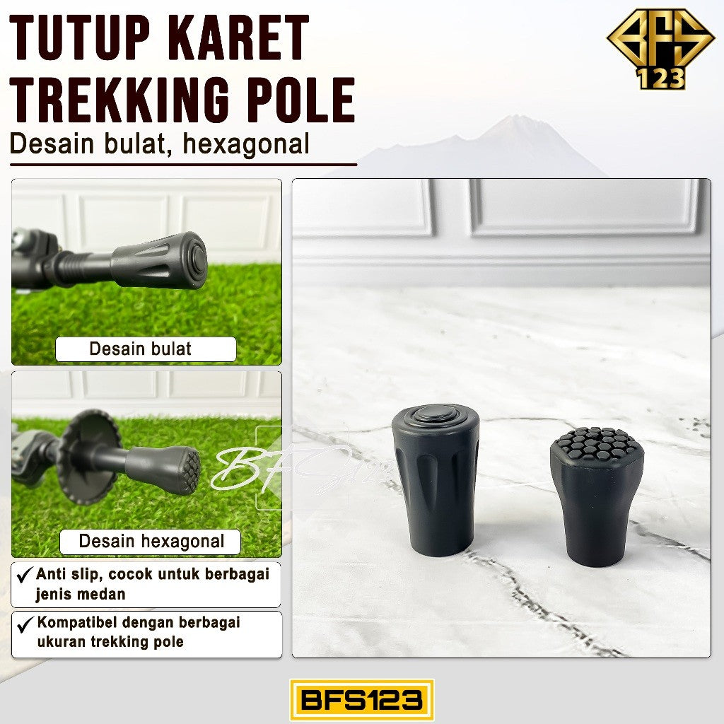 Tutup Karet Trekking Pole Anti Slip Outdoor