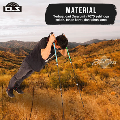 CLS Trekking Pole Aluminium Aloy 7075 Telescopic Ultralight EVA Grip Handle Size 62-135 Cm