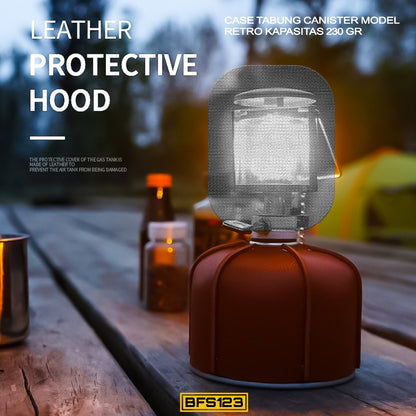 Cover Tabung Gas Canister Pelindung Anti Gores Model Retro Kapasitas 230 gr 450 gr Camping Hiking