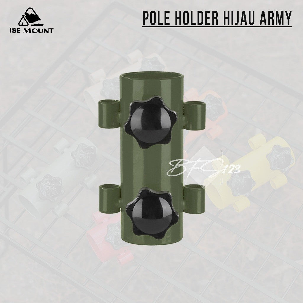 Pole Holder Pemegang Tiang Tenda Tiang Flysheet Stand Holder Tiang Model Drat Putar Material Steel ISE Mount