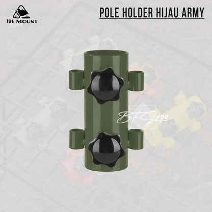 Pole Holder Pemegang Tiang Tenda Tiang Flysheet Stand Holder Tiang Model Drat Putar Material Steel ISE Mount