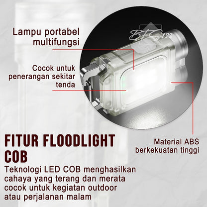 Lampu LED Hiking Camping Multifungsi Daya isi Ulang Port Type C Lampu Topi Floodlight COB