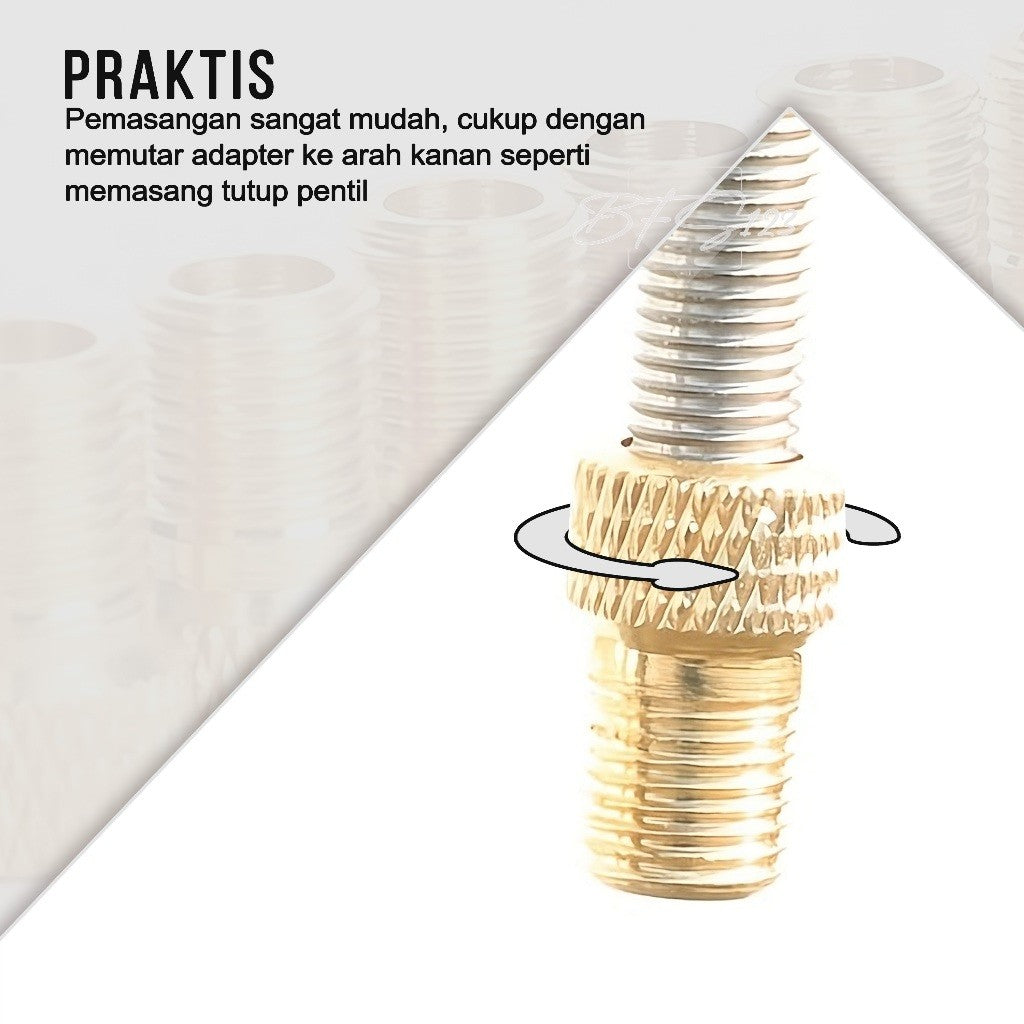 Konektor Adaptor Pompa Pentil Ban Kecil to Besar Presta to Schrader Pentil Sepeda