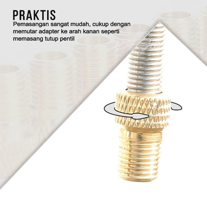 Konektor Adaptor Pompa Pentil Ban Kecil to Besar Presta to Schrader Pentil Sepeda