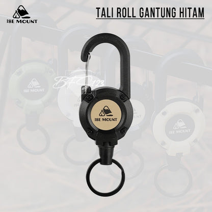 Tali Roll Gantung ID Card Panjang 50 Cm Tali Baja Hook Carabinner