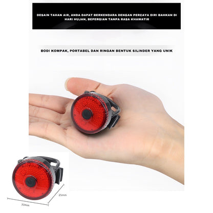 Lampu Belakang COB Bulat Sepeda Baterai Recharge USB-C
