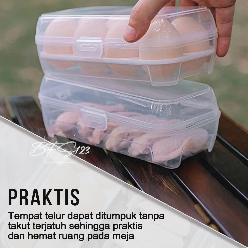 Box Tray Tempat Telur Camping 8 Pcs Grid Transparan