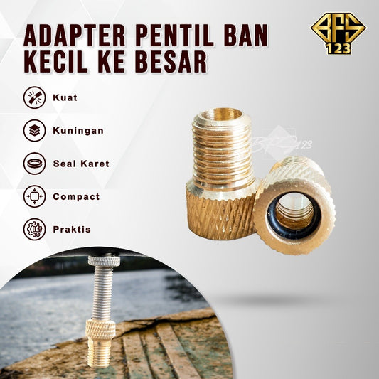 Konektor Adaptor Pompa Pentil Ban Kecil to Besar Presta to Schrader Pentil Sepeda