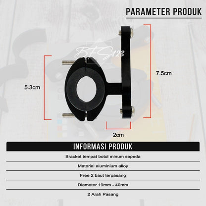 Bracket Tempat Botol Minum Sepeda Alumunium Aloy Kualitas Premium