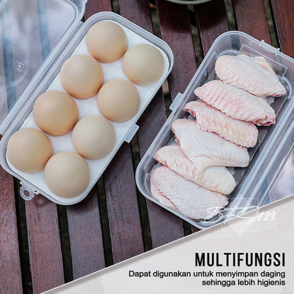 Box Tray Tempat Telur Camping 8 Pcs Grid Transparan