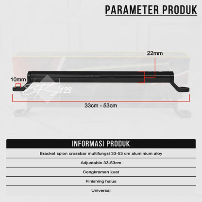 Bracket Spion Crossbar Multifungsi 33-53 Cm Aluminium Aloy