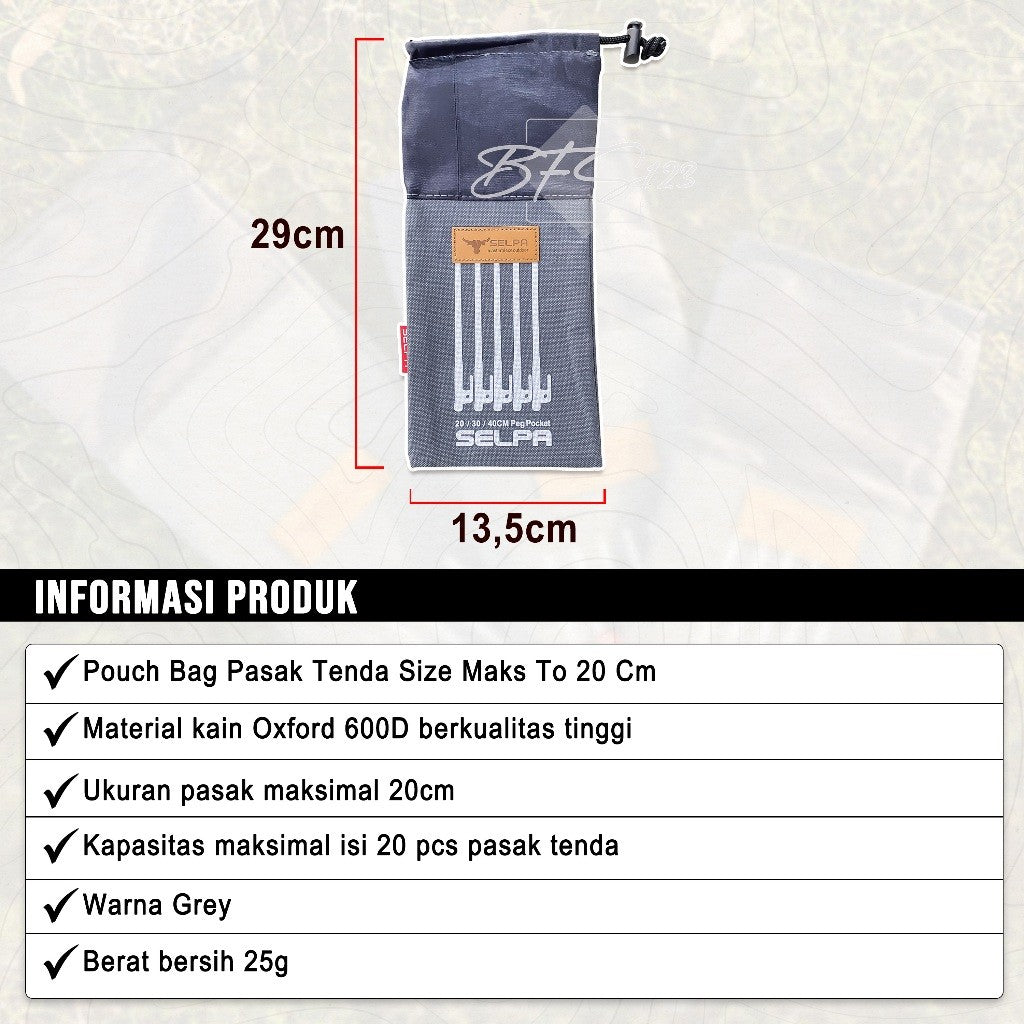 Pouch Bag Pasak Tenda Size Maks To 20 Cm