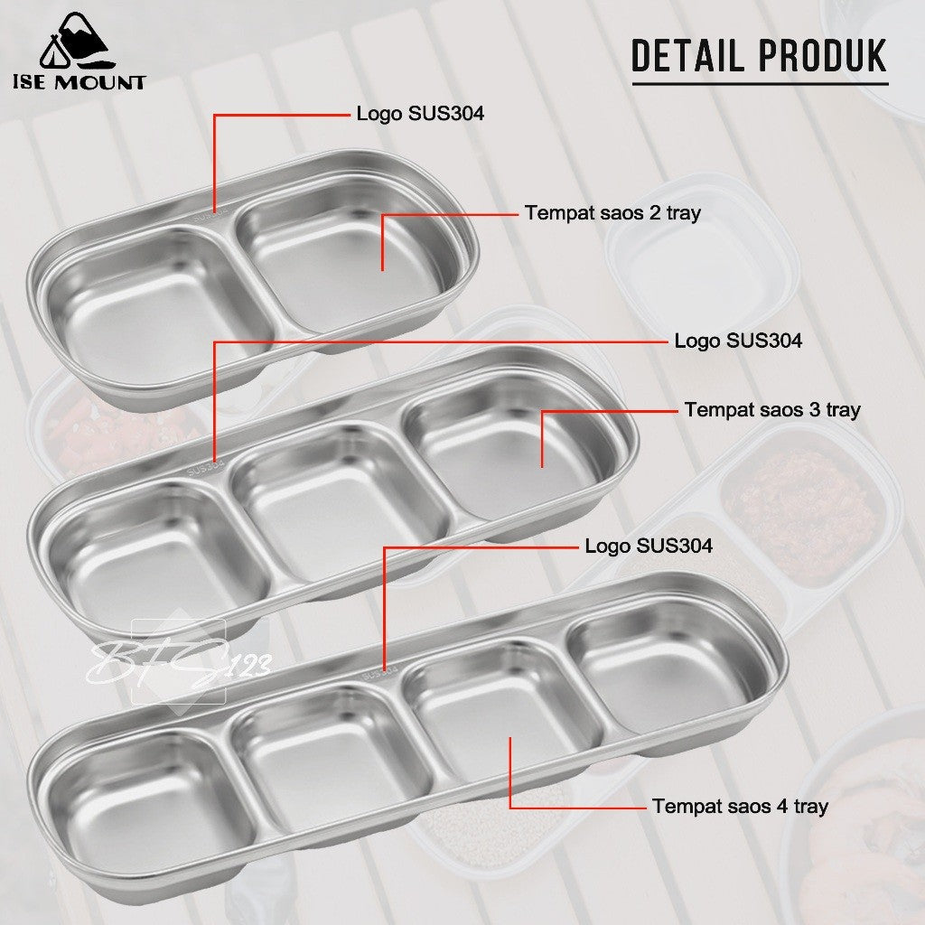 Tempat Saos Sambal Kecap Stainless 304 Model Square ISE Mount