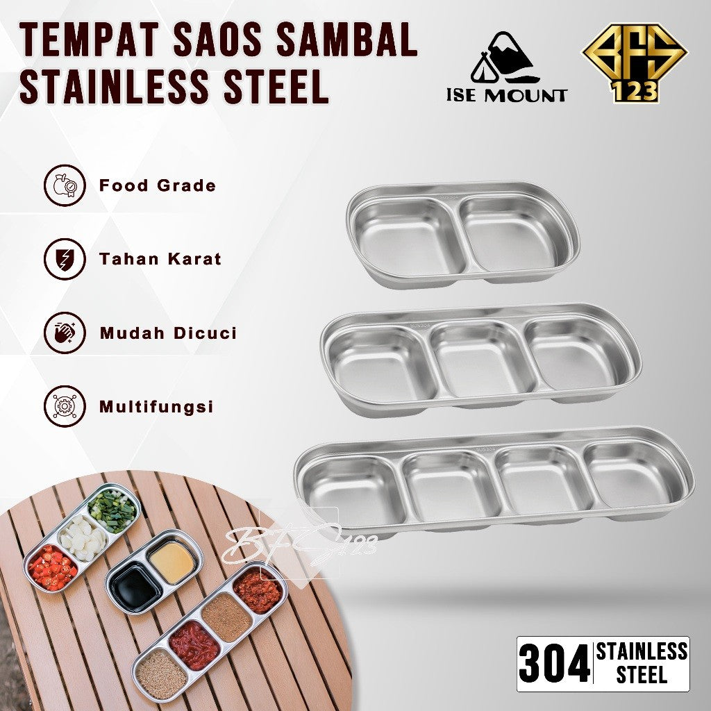 Tempat Saos Sambal Kecap Stainless 304 Model Square ISE Mount