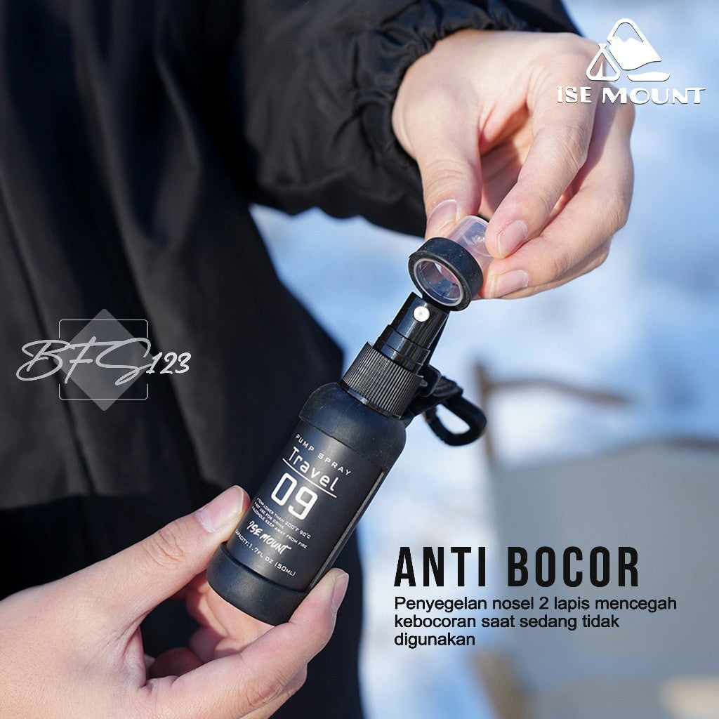 Botol Spray Traveling Free Case Botol Hook Carabinner Kapasitas 50 Ml ISE Mount