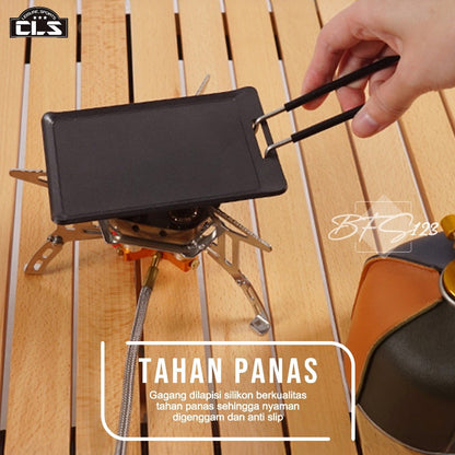 Pan Grill Anti Lengket Portable Camping 1 Set Handle Gagang CLS