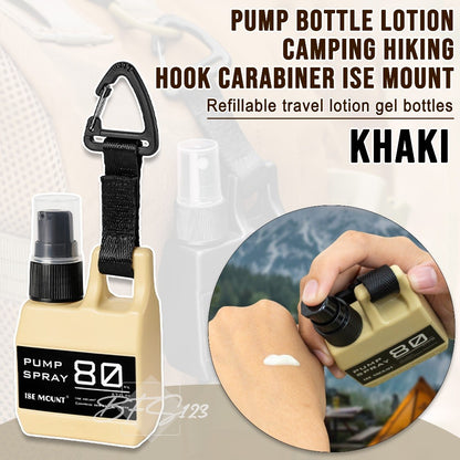 Botol Pump Spray Lotion Handsanitizer Camping Hiking Hook Carabiner Ise Mount